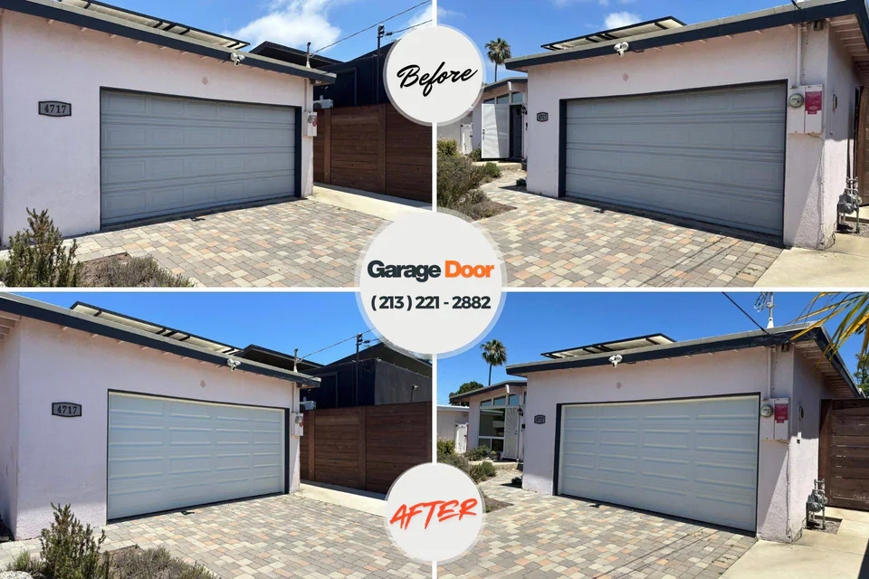 Before and after: garage door repair Battle Creek, MI